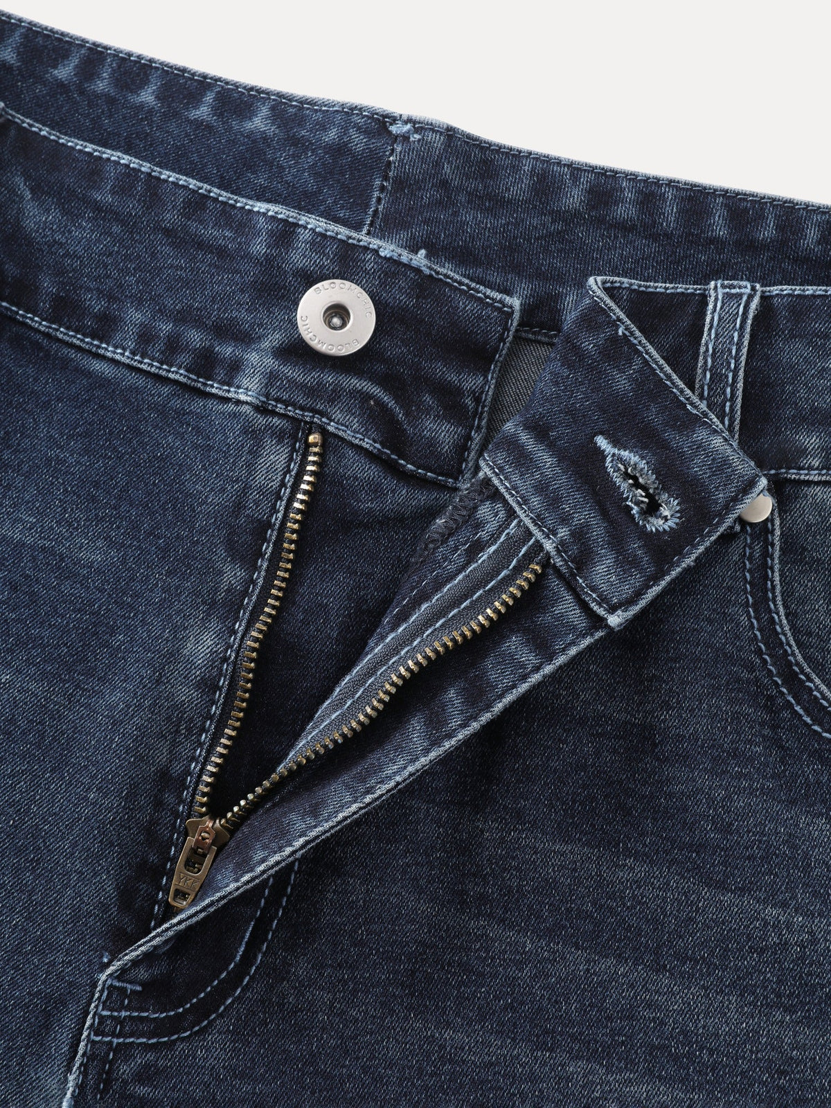 Stretchy Washed High Waist Wide Leg Jeans