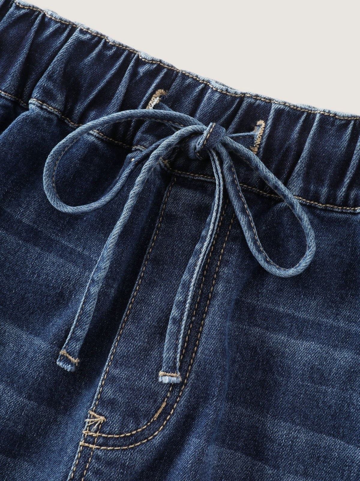 Stretchy Elastic Waist Cargo Pocket Jogger Jeans