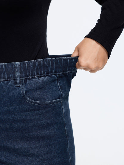 Stretchy Drawstring Waist Straight Leg Jeans