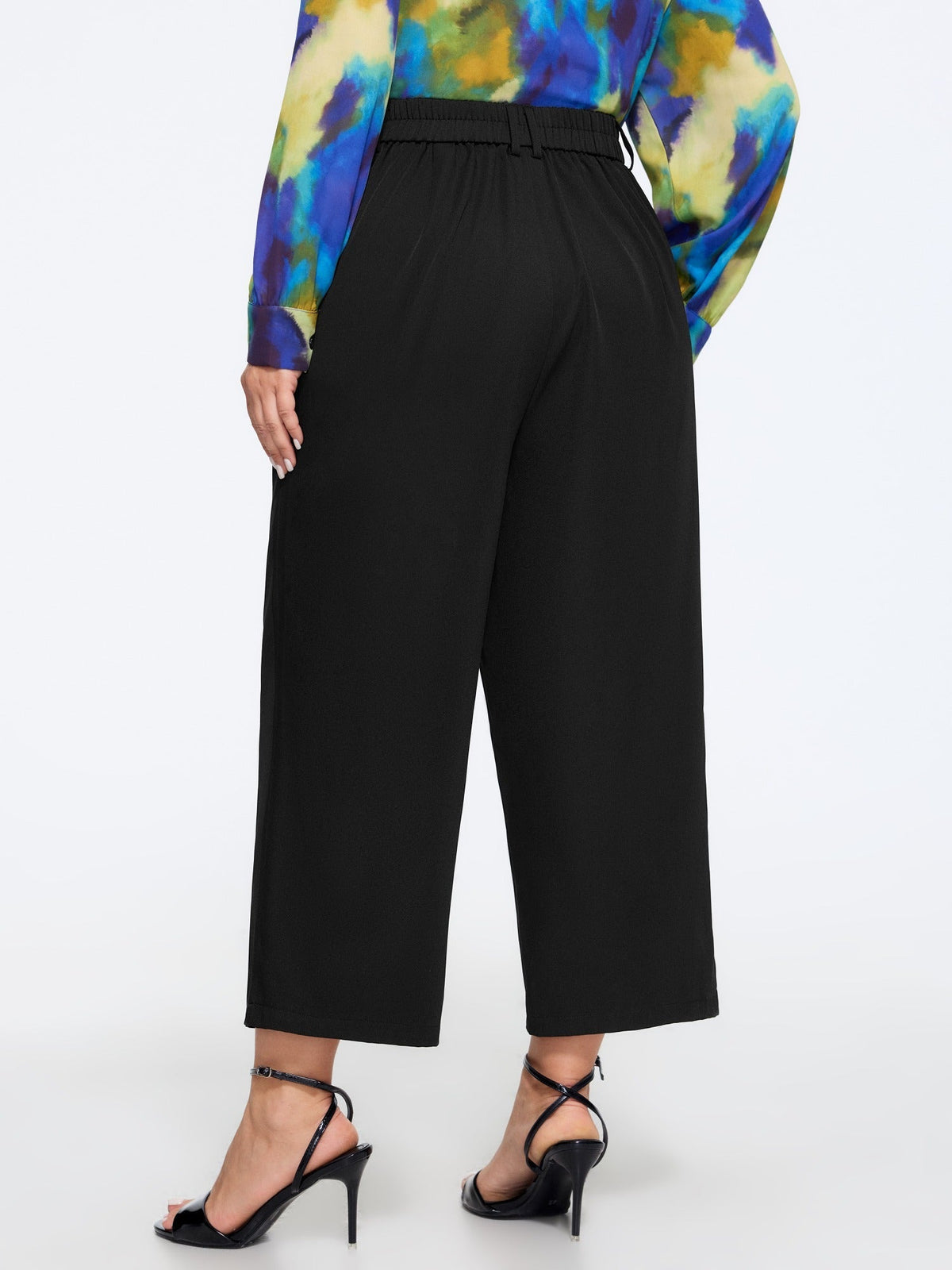 Plain Cropped Straight Leg Pants
