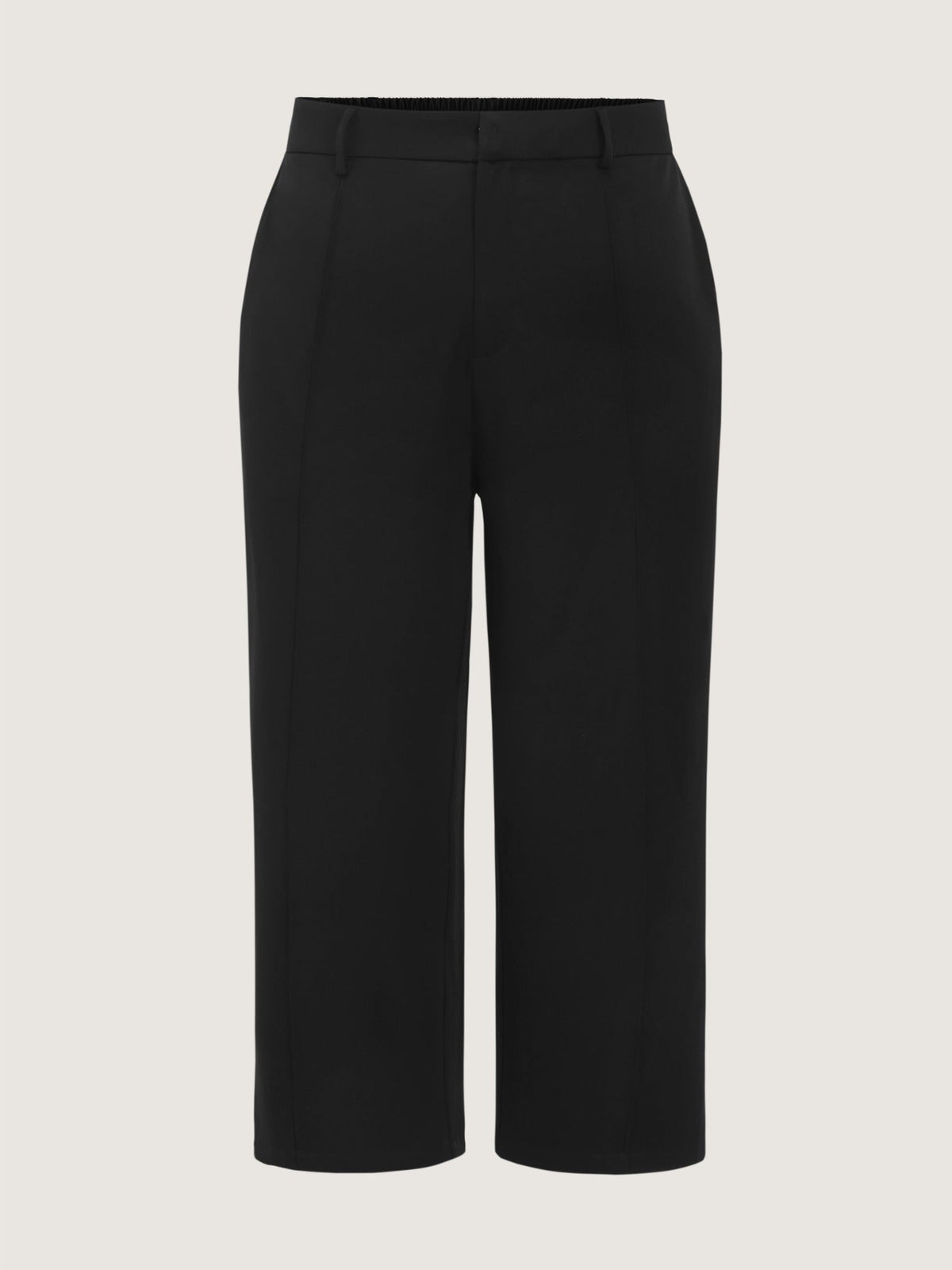 Plain Cropped Straight Leg Pants