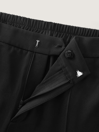Plain Cropped Straight Leg Pants