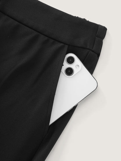 Plain Cropped Straight Leg Pants