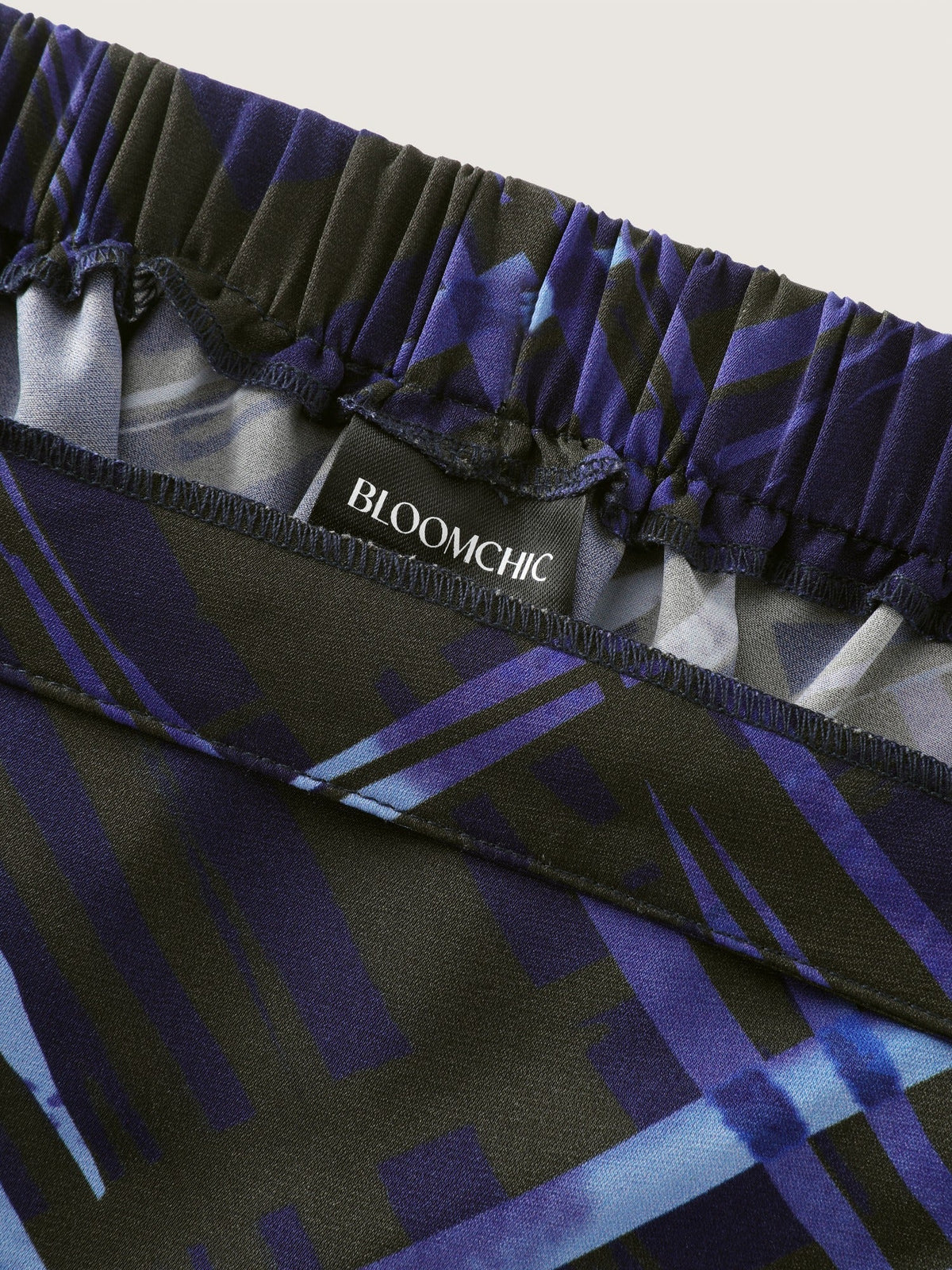 Brush Print Plaid Pocket Midi Skirt