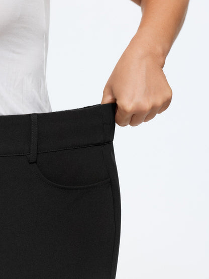 Stretchy Double Button Center Crease Flare Pants