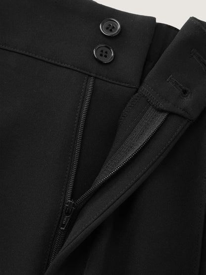 Stretchy Double Button Center Crease Flare Pants