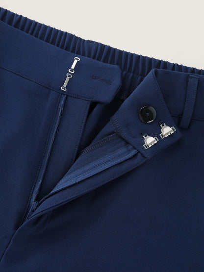 Stretchy Center Crease Pockets Wide Leg Pants