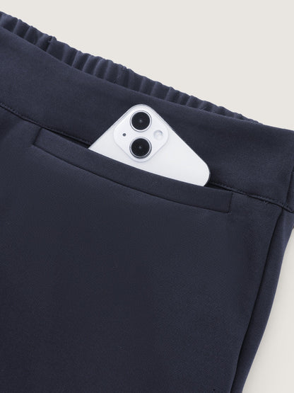 Stretch Solid Pockets Straight Leg Pants
