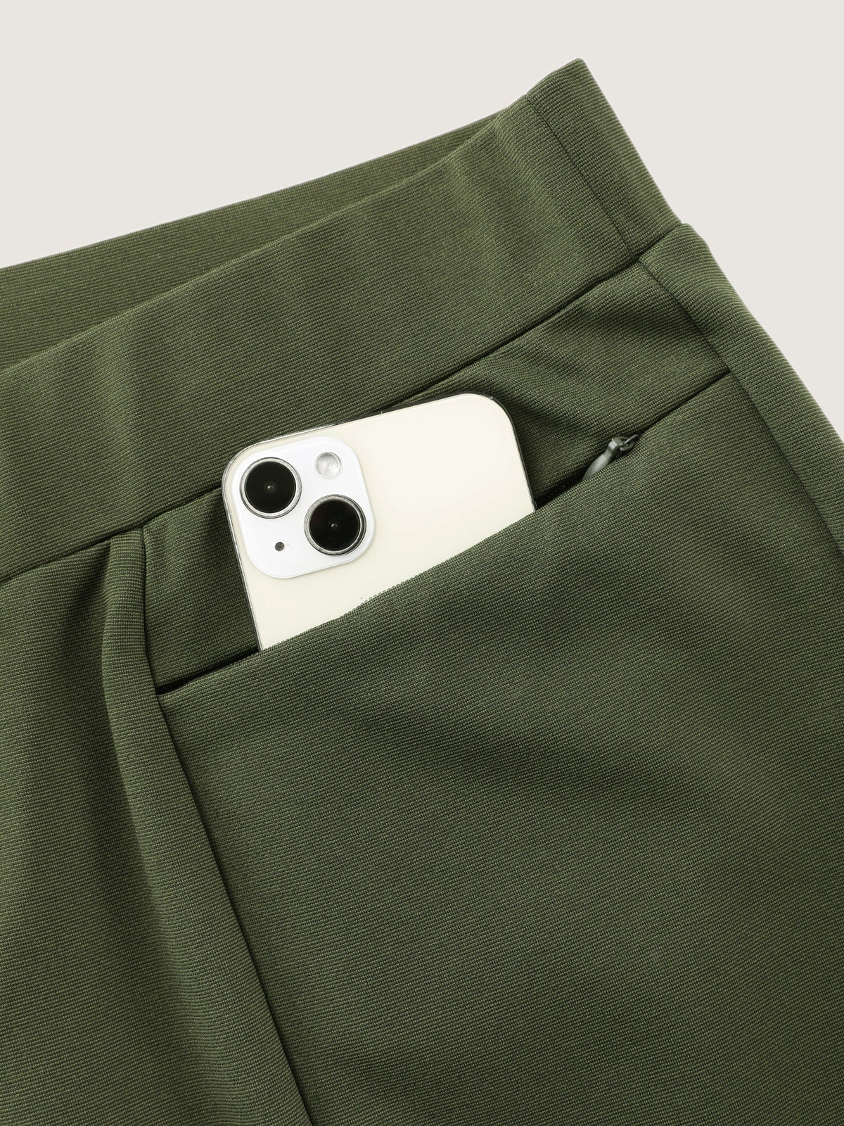Stretch Elastic Waist Pockets Flare Pants