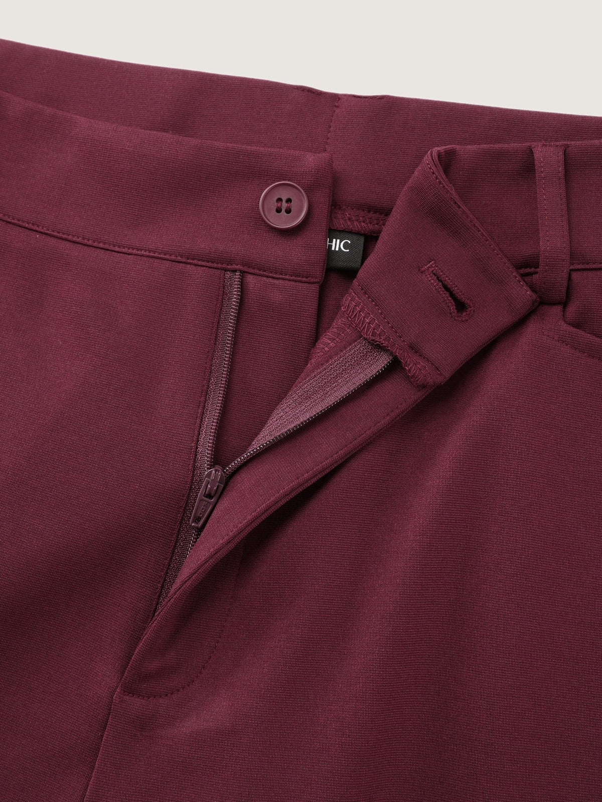 Stretch Button Zipper Flare Pants