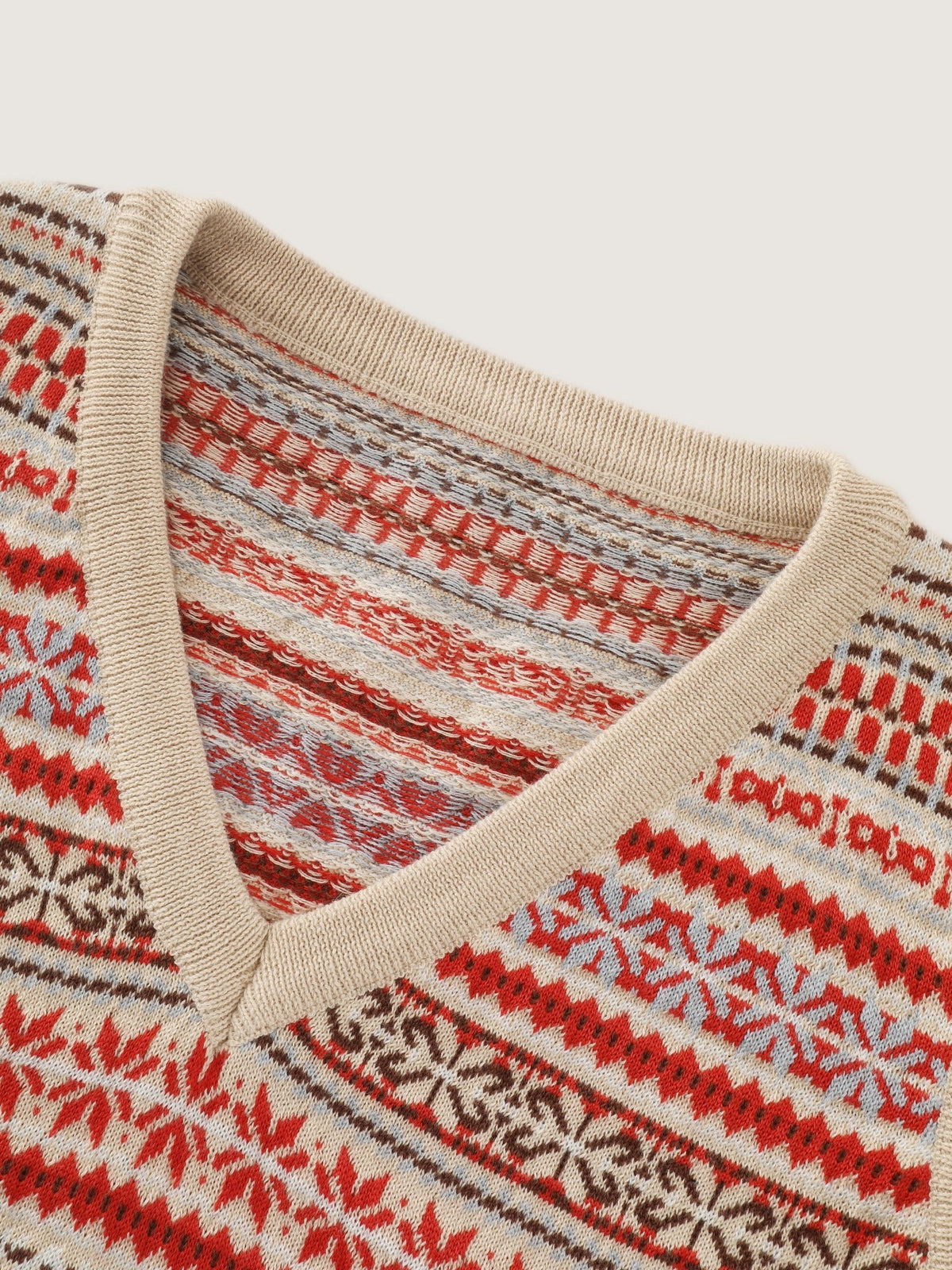 Vintage Geometric Jacquard Sweater Vest