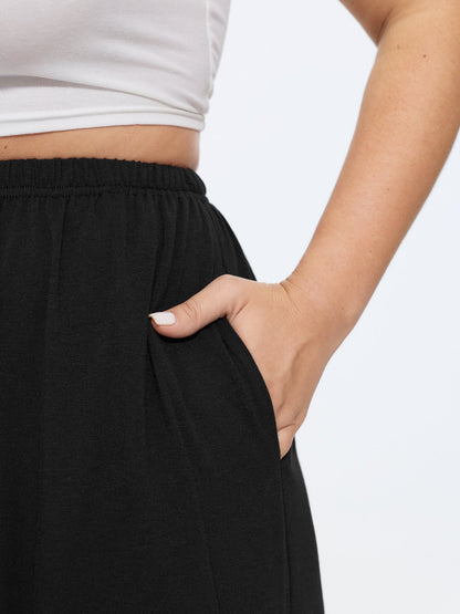 Supersoft Elastic Waist Side Drawstring Wide Leg Pants