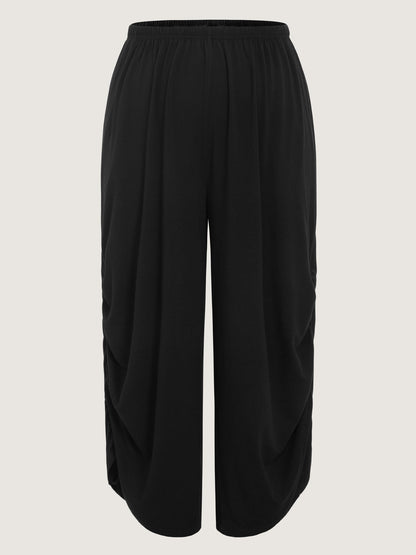 Supersoft Elastic Waist Side Drawstring Wide Leg Pants